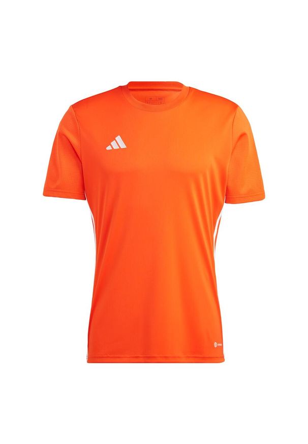 Koszulka do piłki nożnej męska Adidas Tabela 23 Jersey. Kolor: biały, wielokolorowy, pomarańczowy. Materiał: poliester, jersey. Sport: piłka nożna