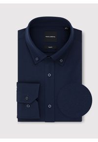 Pako Lorente - PAKO LORENTE – Granatowa koszula z bawełną. Kolor: niebieski. Materiał: bawełna. Długość rękawa: długi rękaw. Długość: długie #9