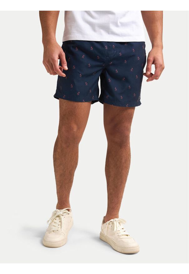 Petrol Industries Szorty kąpielowe M-1050-SWS951 Granatowy Regular Fit. Kolor: niebieski. Materiał: syntetyk