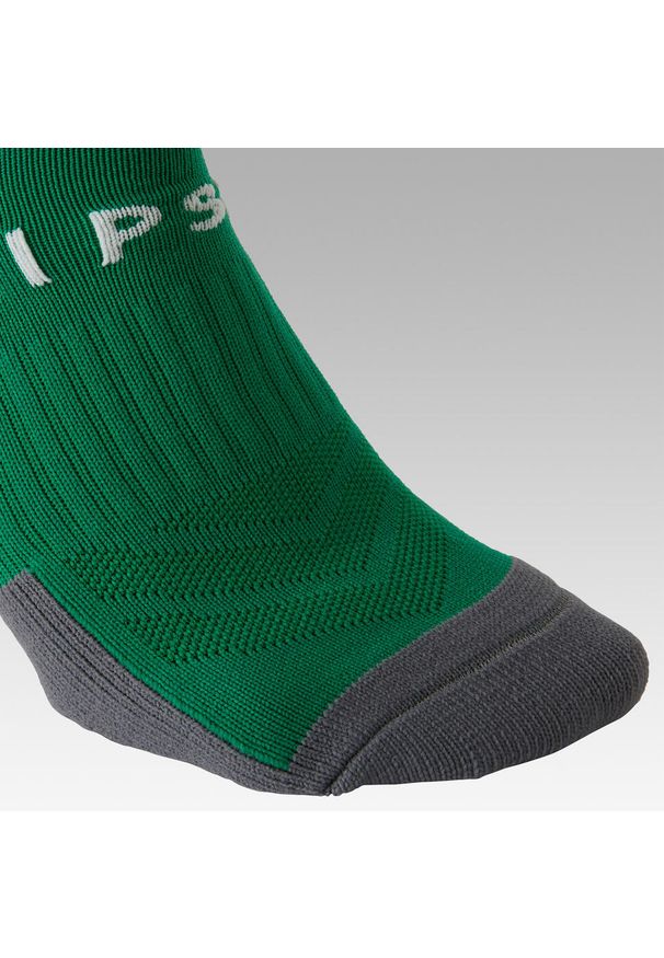 KIPSTA - Skarpety piłkarskie Kipsta Viralto Club. Kolor: zielony. Materiał: elastan, poliamid, bawełna. Sport: piłka nożna