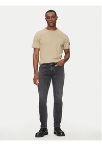 Calvin Klein Jeans T-Shirt J30J323484 Beżowy Regular Fit. Kolor: beżowy. Materiał: bawełna #3