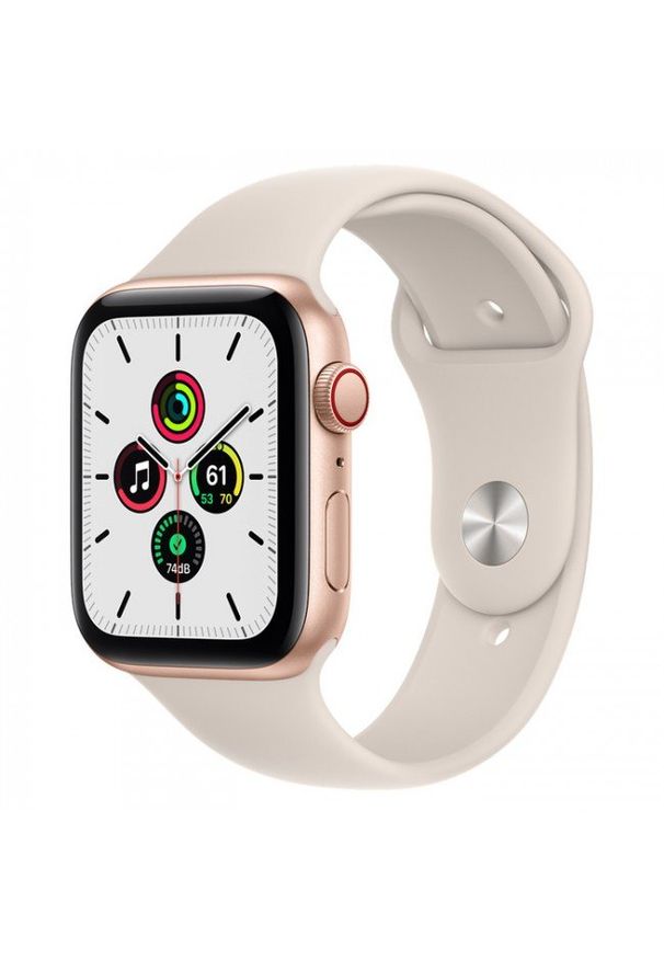 APPLE - Smartwatch Apple Watch SE GPS+Cellular 40mm aluminium, złoty | księżycowa poświata pasek sportowy. Rodzaj zegarka: smartwatch. Kolor: złoty. Styl: sportowy