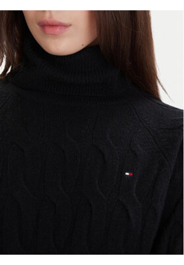 TOMMY HILFIGER - Tommy Hilfiger Golf WW0WW46791 Czarny Regular Fit. Typ kołnierza: golf. Kolor: czarny. Materiał: wełna