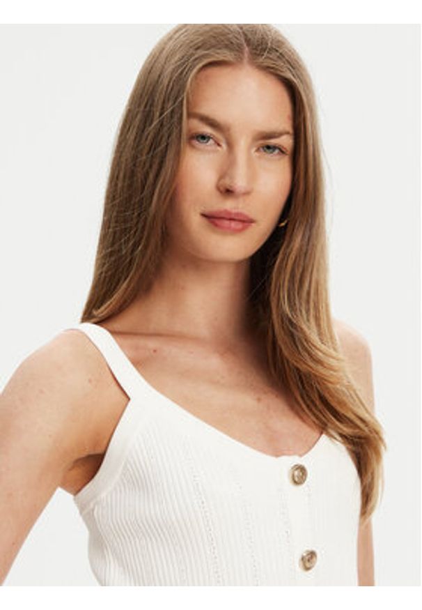 Guess Top W5YR10 Z0130 Biały Regular Fit. Kolor: biały. Materiał: syntetyk