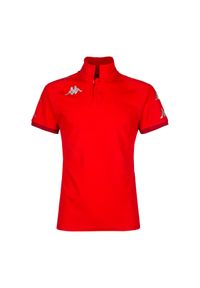 Dziecięca koszulka polo Kappa Caldes. Typ kołnierza: polo. Kolor: czerwony. Sport: piłka nożna