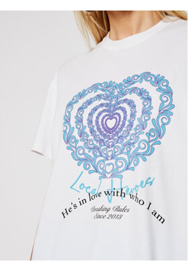 Local Heroes T-Shirt Infinity Love SS21T0012 Biały Relaxed Fit. Kolor: biały. Materiał: bawełna
