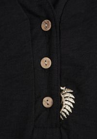 Born2be - Czarna Wiskozowa Koszula Boho z Haftem i Podpinanymi Rękawami 3/4 Cheridenah. Okazja: na co dzień. Kolekcja: plus size. Kolor: czarny. Materiał: wiskoza. Wzór: haft. Styl: boho #2