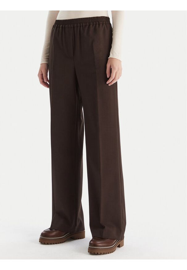 Weekend Max Mara Spodnie materiałowe Petra 2525136032 Brązowy Regular Fit. Kolor: brązowy. Materiał: syntetyk