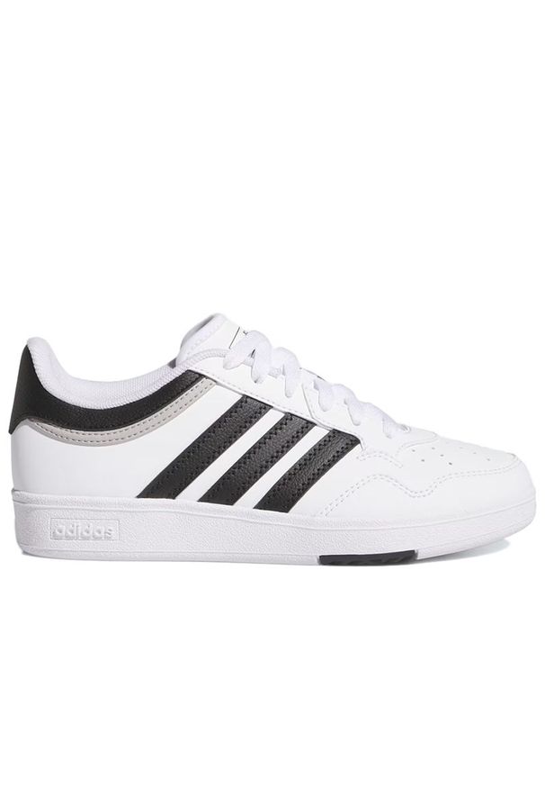 Adidas - Buty młodzieżowe adidas Hoops 4.0 JI3471 - białe. Kolor: biały. Materiał: skóra, syntetyk, guma. Szerokość cholewki: normalna
