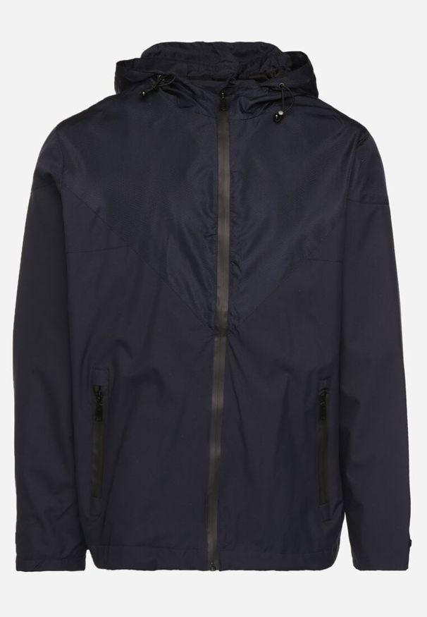 Born2be - Granatowa Kurtka Wiatrówka z Ociepleniem i Kapturem Nevetis. Okazja: na co dzień, na spotkanie biznesowe. Kolor: niebieski. Długość rękawa: długi rękaw. Długość: długie. Styl: casual, biznesowy