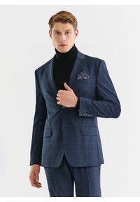 Pako Lorente - PAKO LORENTE – Granatowa marynarka garniturowa z wełną. Kolor: niebieski. Materiał: wełna. Styl: elegancki