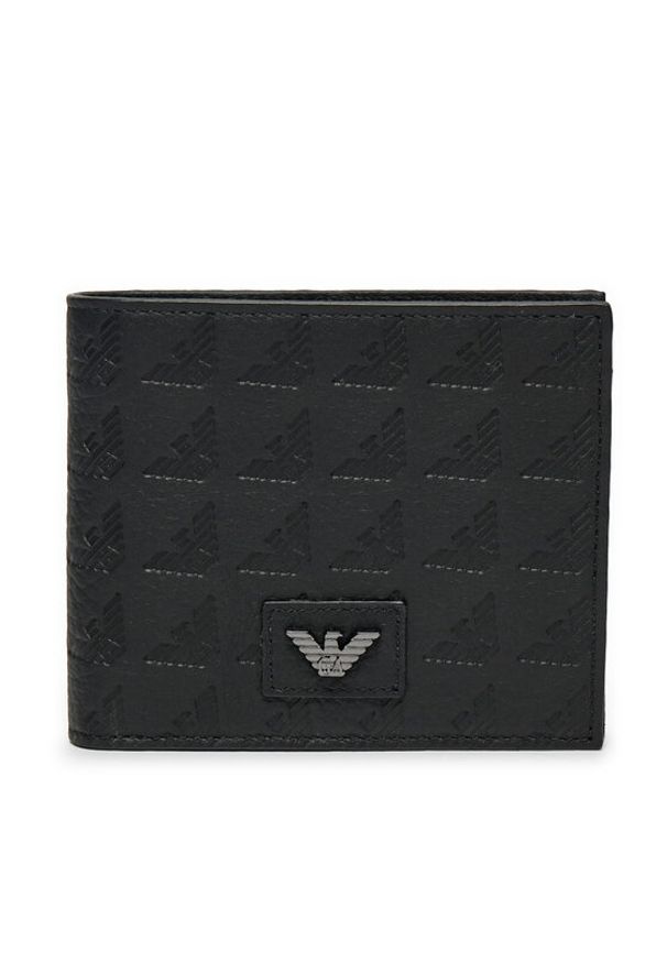 Emporio Armani Duży Portfel Męski YEM122 YQ67I 80001 Czarny. Kolor: czarny. Materiał: skóra