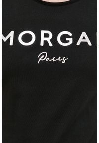 Morgan t-shirt damski kolor czarny. Okazja: na co dzień. Kolor: czarny. Materiał: bawełna, dzianina. Wzór: nadruk. Styl: casual #3