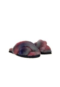 emu - Kapcie Emu Mayberry Tie Dye Sunset Purple 119136, Fiolet, Futro naturalne. Kolor: fioletowy. Materiał: skóra. Wzór: paski. Styl: elegancki #4