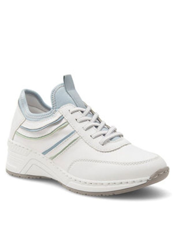 Rieker Sneakersy N4381-80 Biały. Kolor: biały. Materiał: skóra