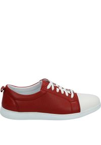 Venezia - SNEAKERSY MĘSKIE 940059 RED-WHITE. Materiał: syntetyk, skóra #1