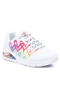 skechers - Skechers Sneakersy Uno 2 Floating Love 155521/WHT Biały. Kolor: biały. Materiał: skóra