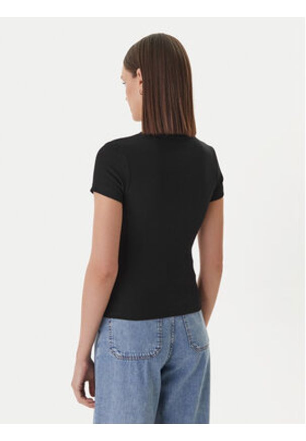 Guess Jeans T-Shirt W6GPZ3 KA0H1 Czarny Slim Fit. Kolor: czarny. Materiał: bawełna