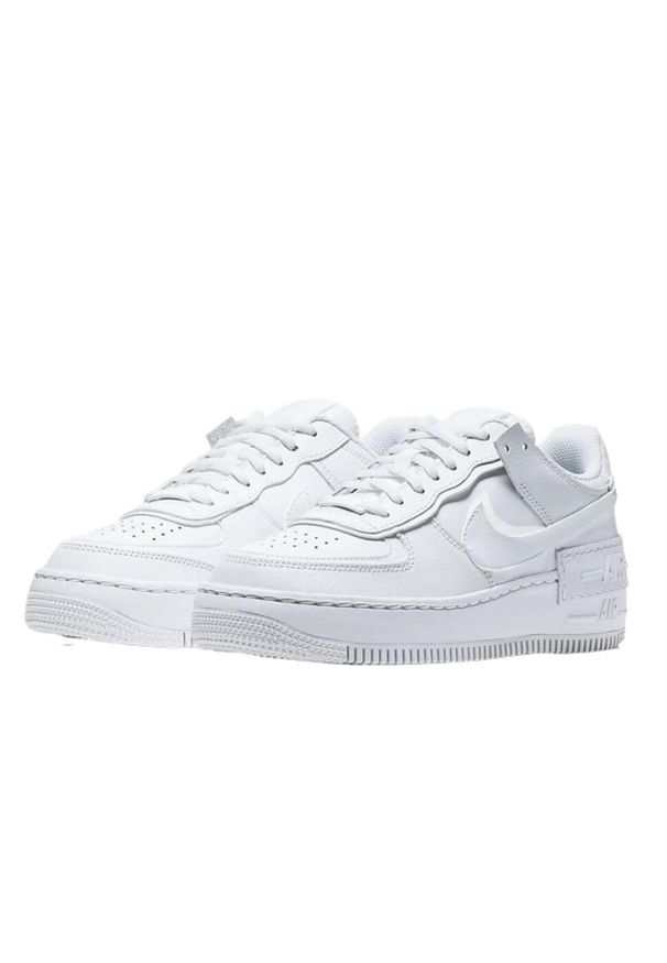 Nike - Buty do chodzenia dla dorosłych Air Force 1 Shadow Triple White. Kolor: biały. Materiał: materiał, syntetyk, tkanina, skóra. Model: Nike Air Force. Sport: turystyka piesza