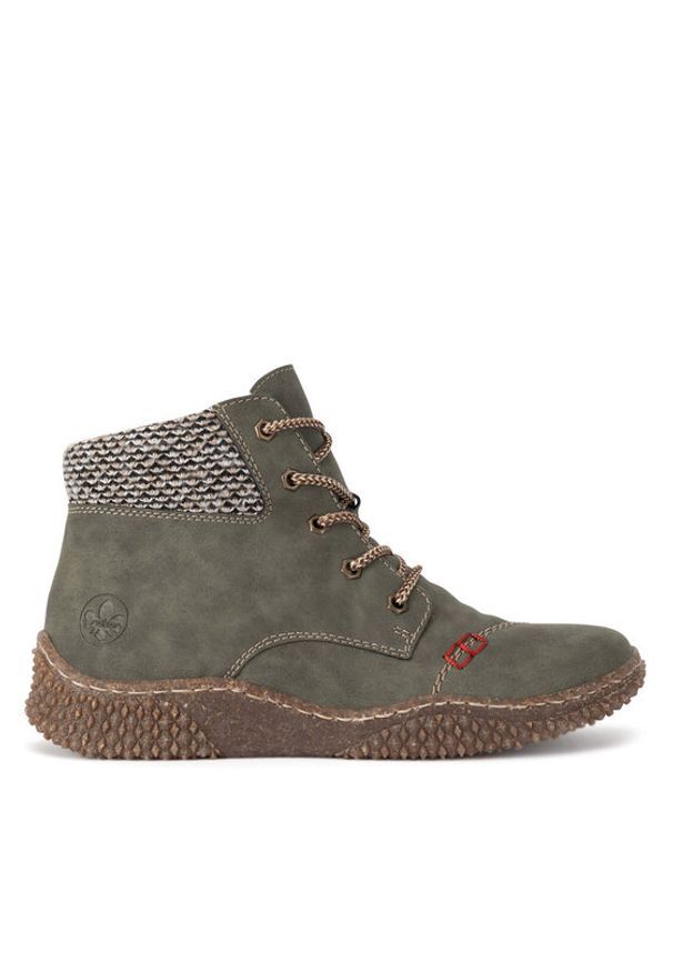 Rieker Botki Y8441-54 Zielony. Kolor: zielony. Materiał: skóra