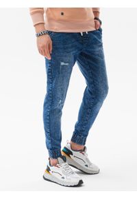 Ombre Clothing - Spodnie męskie jeansowe - niebieskie V3 P1081 - L. Kolor: niebieski. Materiał: jeans. Styl: sportowy #3