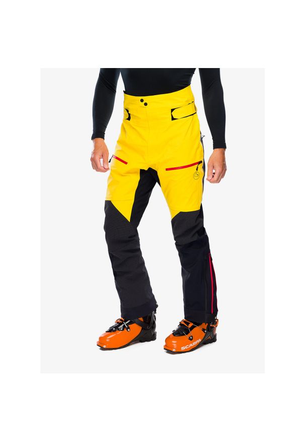 LA SPORTIVA - Spodnie z membraną męskie La Sportiva Supercouloir GTX Pro Pant. Kolor: żółty