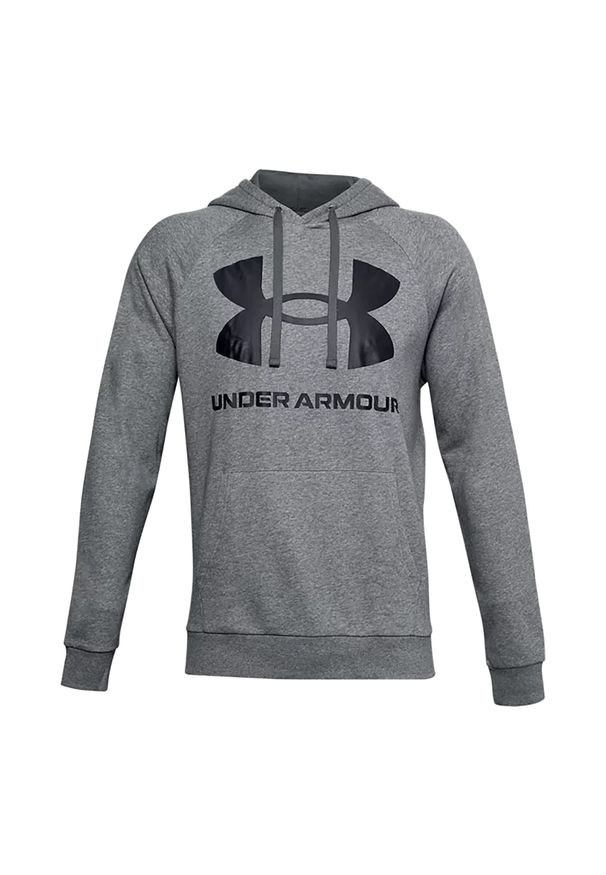 Bluza fitness męska Under Armour Rival Fleece Big Logo HD. Typ kołnierza: kaptur. Kolor: szary, czarny, wielokolorowy. Sport: fitness