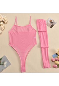 Intica - Body transparentne na wyjątkowe okazje Shemika. Kolor: różowy. Materiał: tkanina, materiał