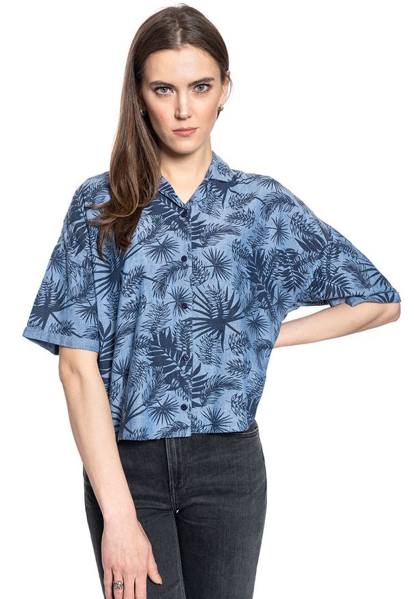 Lee - LEE FLORAL RESORT SHIRT DAMSKA KOSZULA RELAXED FIT WASHED BLUE L46DIULR 112110887
