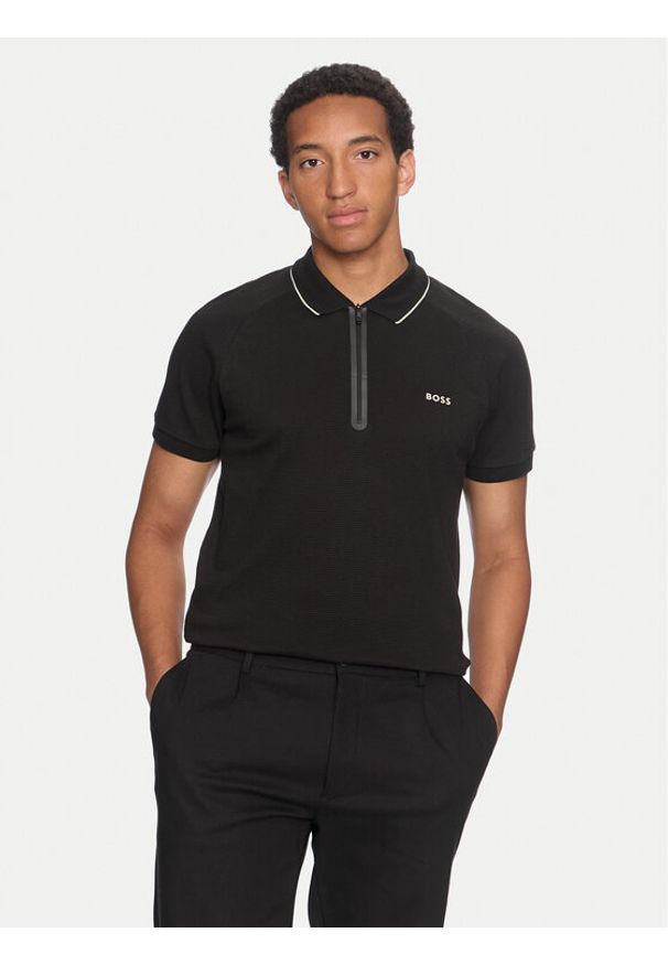 BOSS - Boss Polo Philix 50519760 Czarny Regular Fit. Typ kołnierza: polo. Kolor: czarny. Materiał: bawełna