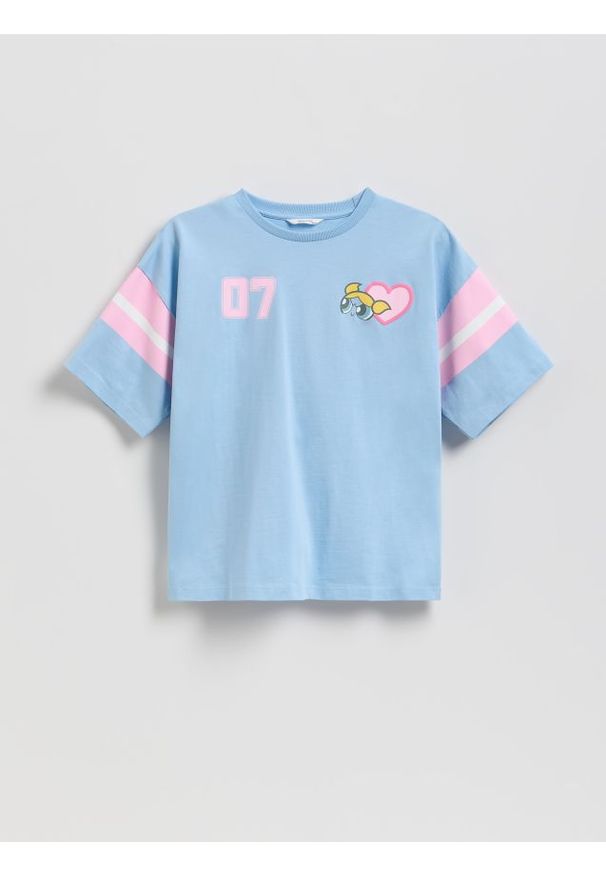 Reserved - T-shirt Atomówki - jasnoniebieski. Kolor: niebieski. Materiał: bawełna