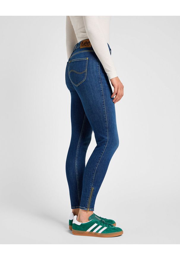Lee - LEE DAMSKIE SPODNIE JEANSOWE SCARLETT HIGH ZIP INDIGO REALNES 112355547 L31B016319