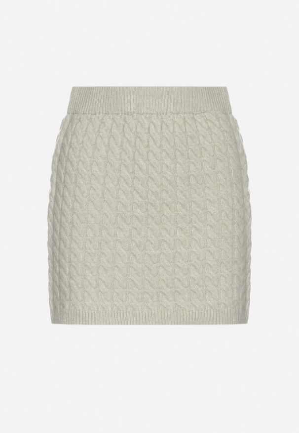 Born2be - Jasnozielona Sweterkowa Spódnica z Wełną i Wysokim Stanem Milzekia. Okazja: na co dzień, do pracy, na spotkanie biznesowe. Stan: podwyższony. Kolor: zielony. Materiał: wełna. Styl: klasyczny, casual, biznesowy