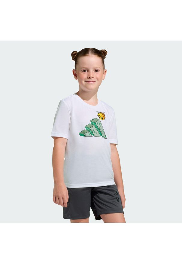 Zestaw Adidas Minecraft Training Summer. Okazja: na uczelnię. Kolor: biały. Materiał: dresówka. Styl: sportowy