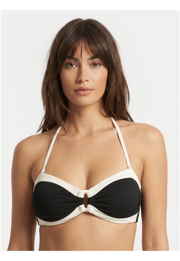 Seafolly Góra od bikini Band Wave 31577-305 Czarny. Kolor: czarny. Materiał: syntetyk