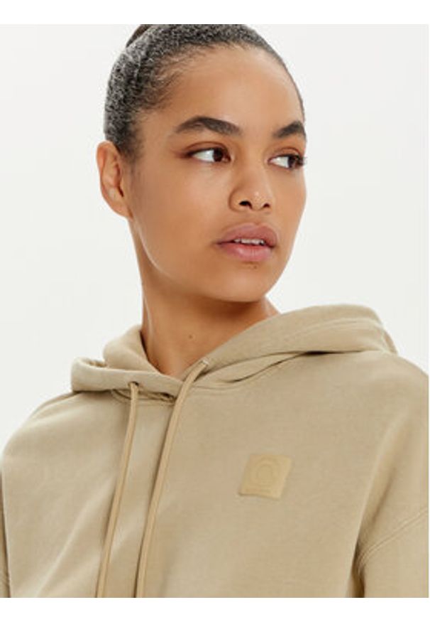 Lacoste Bluza SF2673 Beżowy Oversize. Kolor: beżowy. Materiał: bawełna