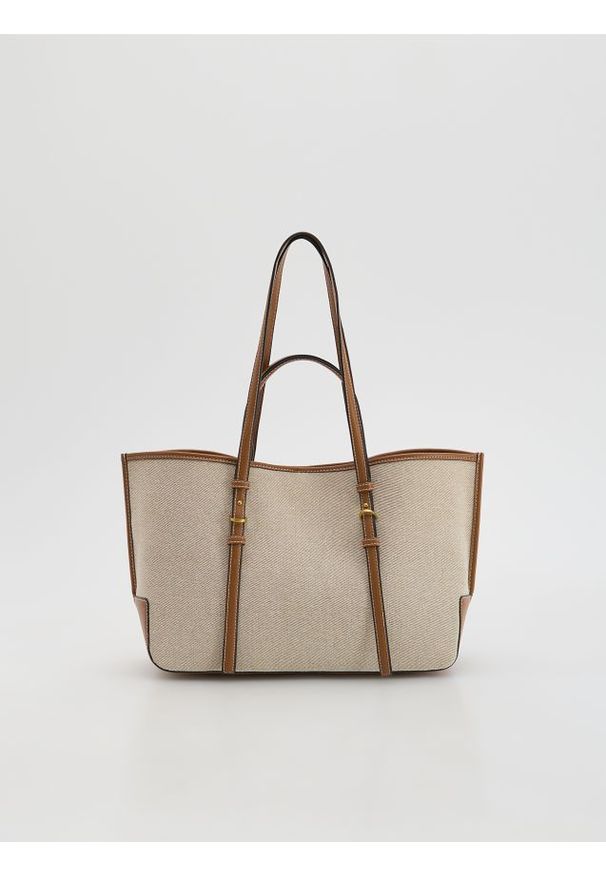 Reserved - Torebka shopper - brązowy. Kolor: brązowy. Styl: klasyczny