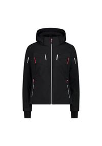 Kurtka damska narciarska CMP 34W4536. Typ kołnierza: kaptur. Kolor: czarny. Materiał: softshell. Sezon: zima. Sport: narciarstwo #1