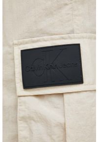 Calvin Klein Jeans szorty męskie kolor beżowy. Kolor: beżowy. Materiał: tkanina #3