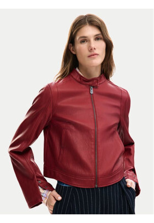 Desigual Kurtka z imitacji skóry Ariel 26SWEW09 Czerwony Regular Fit. Kolor: czerwony. Materiał: skóra