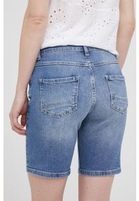 Frieda & Freddies szorty jeansowe damskie gładkie medium waist. Kolor: niebieski. Materiał: jeans. Wzór: gładki #3