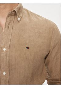 TOMMY HILFIGER - Tommy Hilfiger Koszula MW0MW34602 Beżowy Regular Fit. Kolor: beżowy. Materiał: len #4