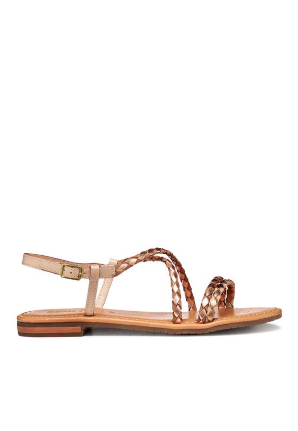 Geox Sandały D Sozy S D65LXA 0KFKY C8ZH8 Brązowy. Kolor: brązowy. Materiał: skóra