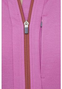 Icebreaker bluza sportowa Quantum III damska kolor fioletowy z kapturem gładka. Typ kołnierza: kaptur. Kolor: fioletowy. Materiał: wełna, skóra, materiał, włókno. Długość: długie. Wzór: gładki. Styl: sportowy #3