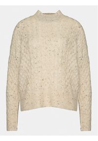 Moss Copenhagen Sweter Mschjoetta 17411 Beżowy Casual Fit. Okazja: na co dzień. Kolor: beżowy. Materiał: bawełna. Styl: casual #1