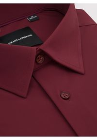 Pako Lorente - PAKO LORENTE - Bordowa dzianinowa koszula męska. Typ kołnierza: kołnierzyk klasyczny. Kolor: czarny, czerwony. Materiał: dzianina. Długość rękawa: długi rękaw. Długość: długie #8
