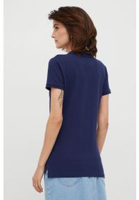 Polo Ralph Lauren polo damski kolor granatowy z kołnierzykiem. Typ kołnierza: polo. Kolor: niebieski. Długość rękawa: krótki rękaw. Długość: krótkie. Wzór: aplikacja #4