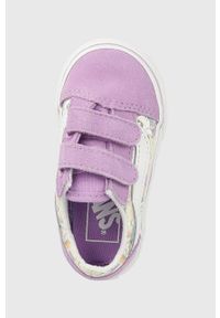 Vans tenisówki dziecięce kolor fioletowy. Nosek buta: okrągły. Zapięcie: rzepy. Kolor: fioletowy. Materiał: guma #5