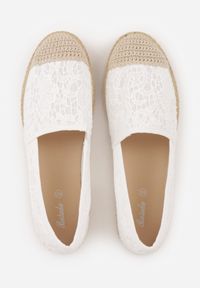 Born2be - Białe Koronkowe Espadryle z Plecionką na Nosku Zynava. Kolor: biały. Materiał: koronka. Sezon: wiosna, lato. Styl: klasyczny #6