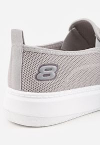 Born2be - Szare Siateczkowe Tenisówki pod Kostkę na Grubej Podeszwie Phisiane. Okazja: na co dzień, na spacer. Kolor: szary. Materiał: jeans. Szerokość cholewki: normalna. Styl: sportowy, klasyczny, casual #4